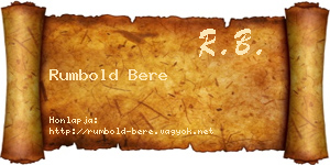 Rumbold Bere névjegykártya